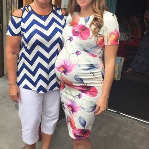 ASOS white/ floral maternity dress